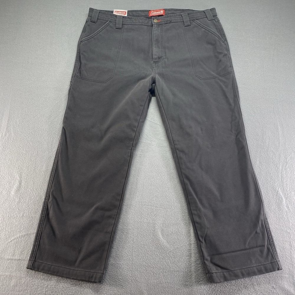 Coleman Jeans Mens 40x30 Black Mid Rise Fleece‎ Lined Carpenter Workwear NEW